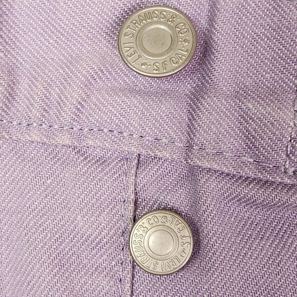 Levi’s 501 Purple Denim Jean Cuffed Shorts Button Fly Women's Size 27 - Picture 4 of 10